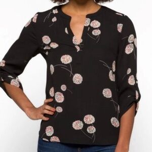 Daniel Rainn petite Koda split neck blouse shirt